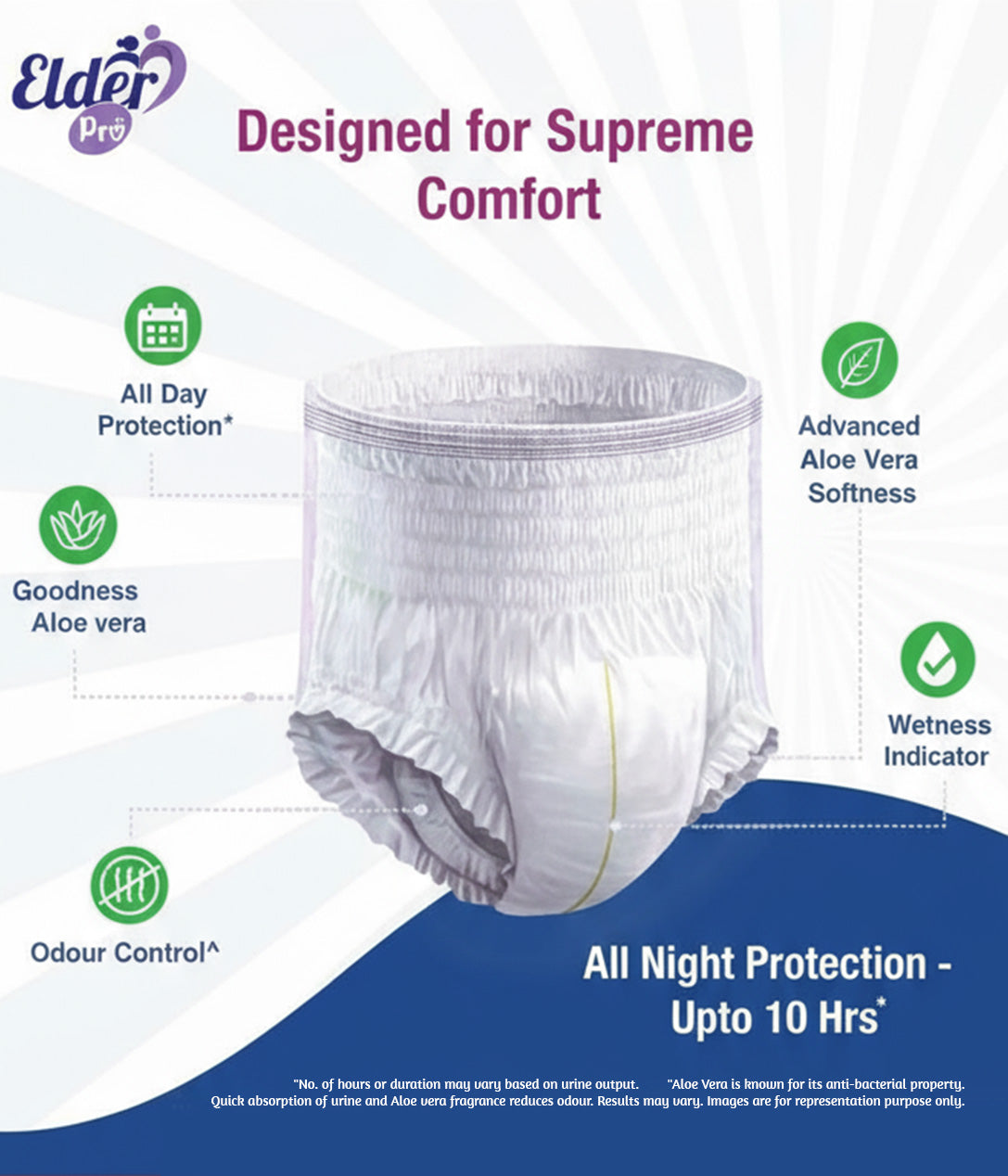"Elder Pro" Adult Loose Pant Style Premium Diaper Size M-100 (28"-45") Waist Size